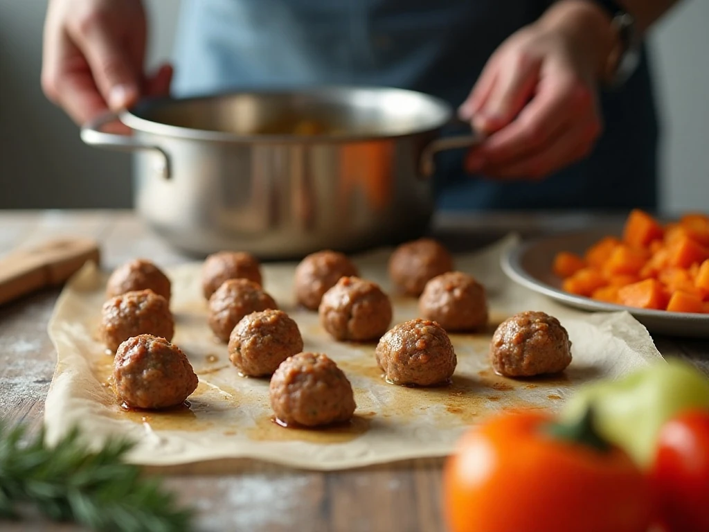 Small meatballs prepared for Italian wedding soup