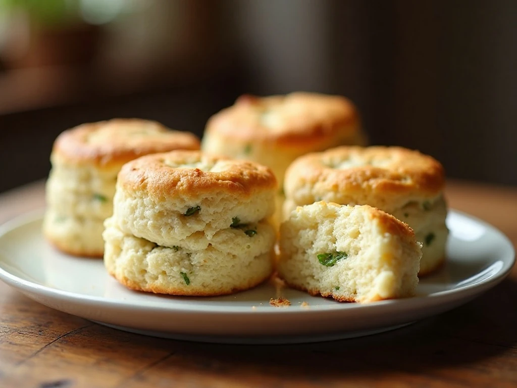 Golden spicy jalapeño buttermilk biscuits showing flaky layers