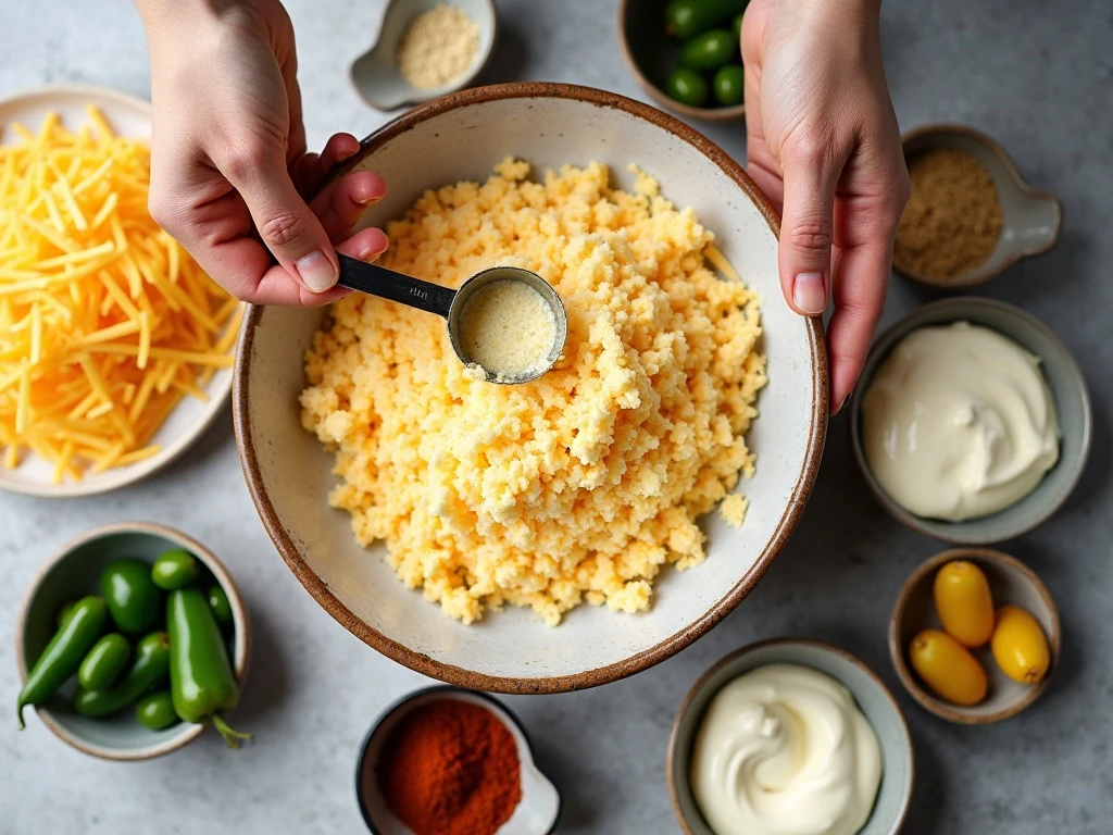 Ingredients for spicy jalapeño pimento cheese