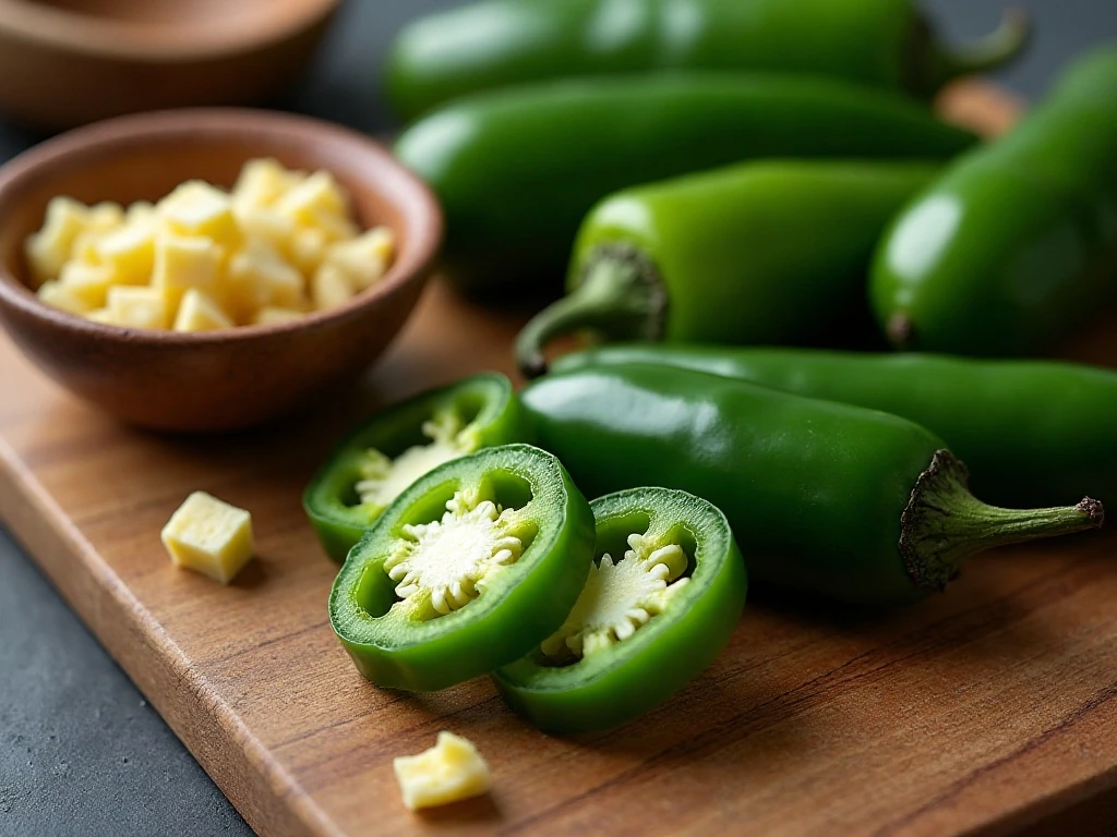 Fresh jalapenos prepared for adjusting the spice level