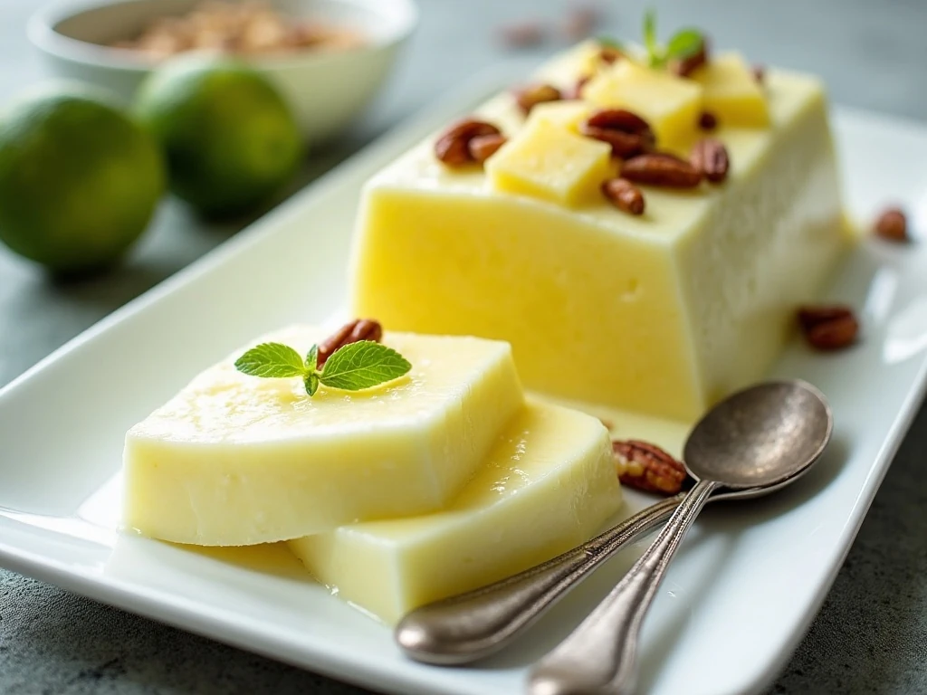 Molded retro Jello cottage cheese salad ready to serve