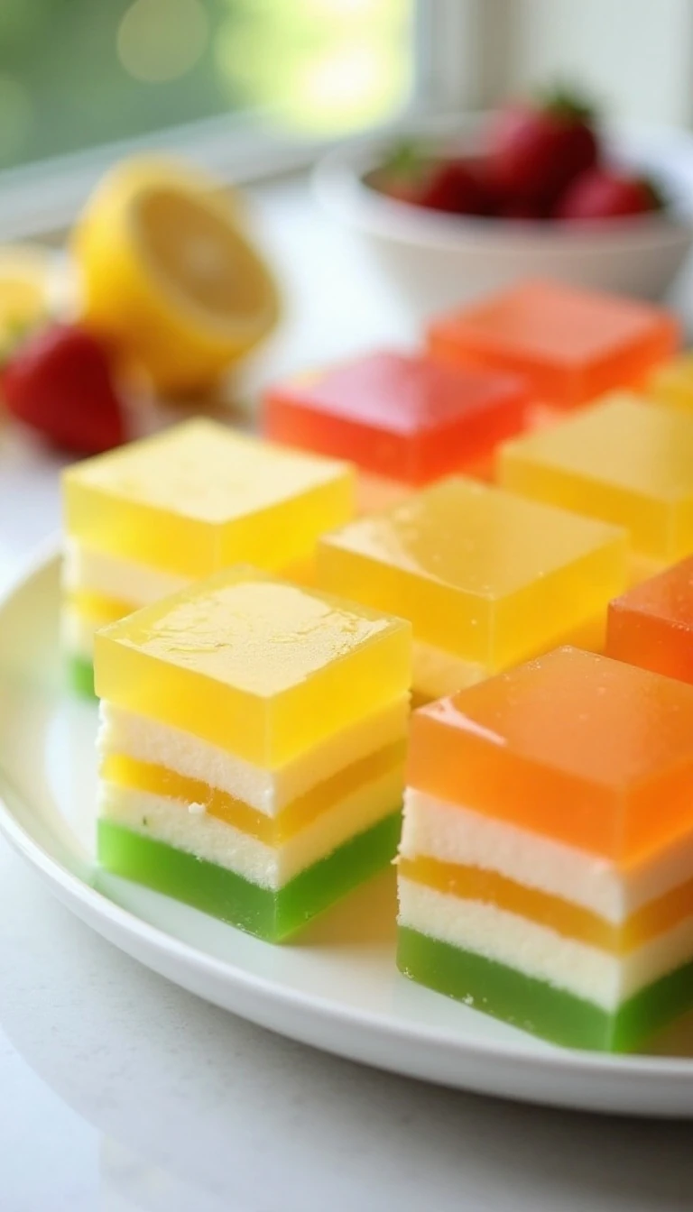 Layered Jello Ribbon Squares Recipe: Colorful No-Bake Dessert