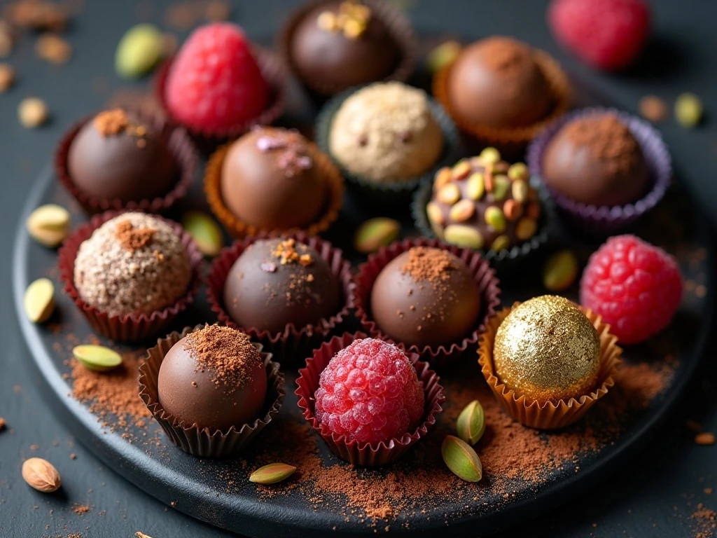 Assorted Jewel-Box Truffles in colorful candy cups