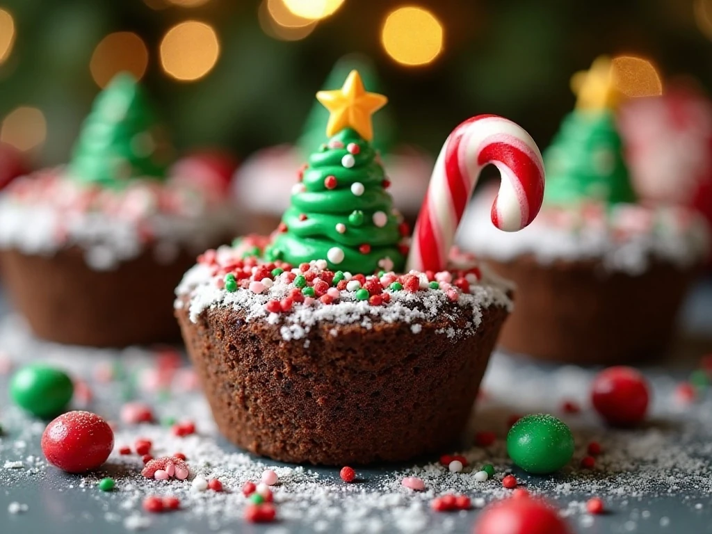 Christmas decorations on Jolly Holiday Dirt Cups