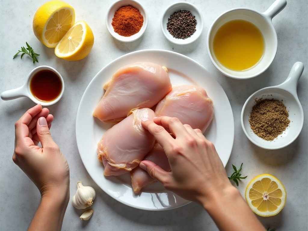 Ingredients for grilled chicken thighs marinade