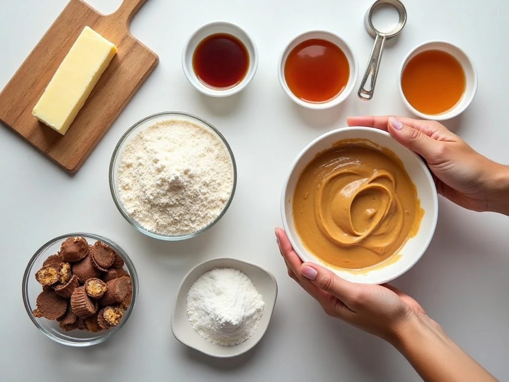 Ingredients for giant jumbo peanut butter cup cookies