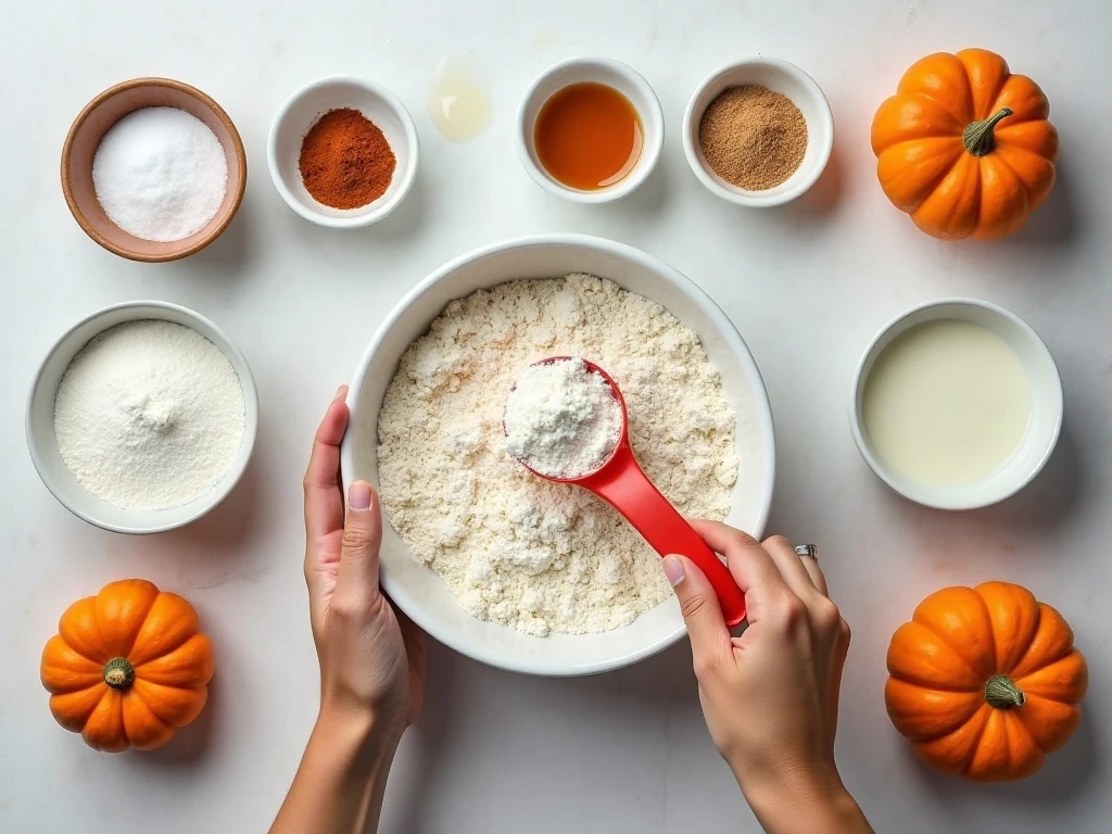 Ingredients for easy jumbo pumpkin muffins