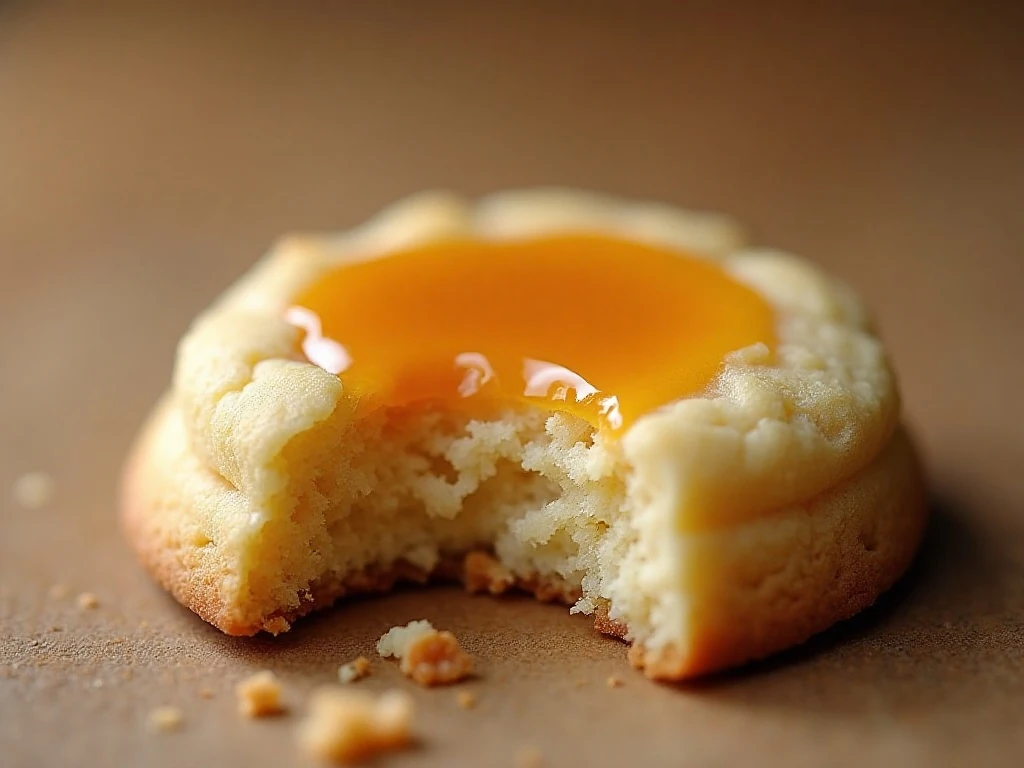 Close-up of the tender center and glaze on a Kentucky butter cookie