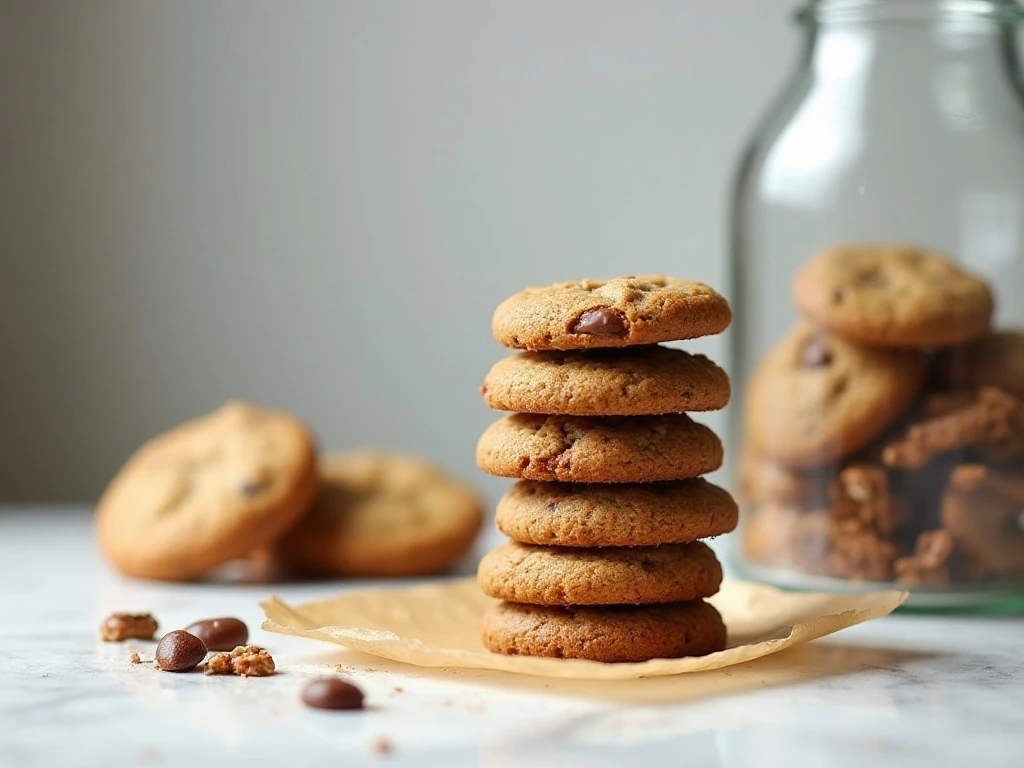 Keto banana cookies stored in an airtight container