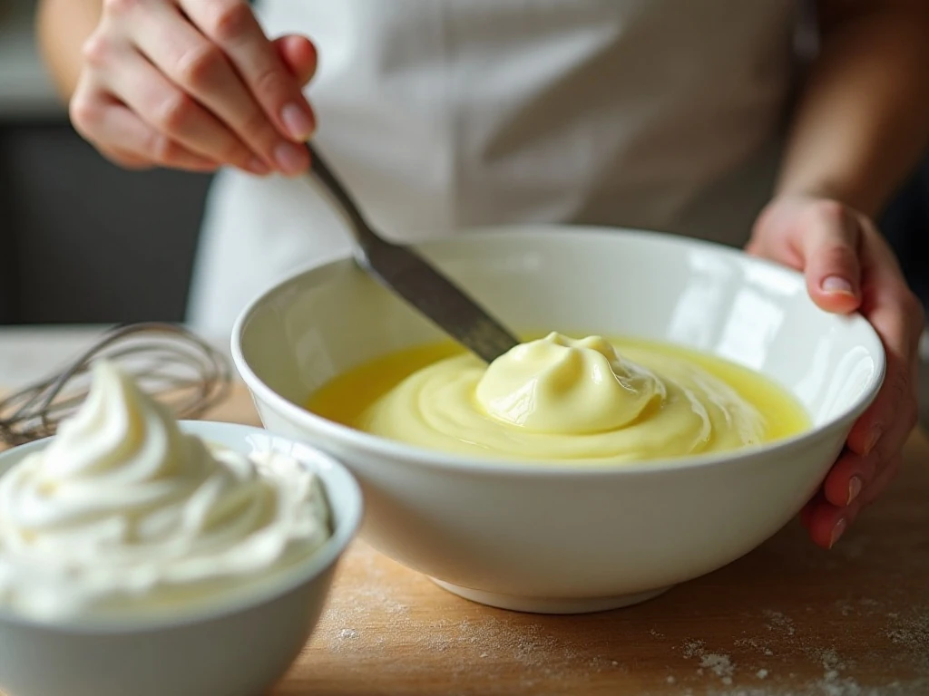 Preparing the lime gelatin, cream cheese, and whipped cream mixture