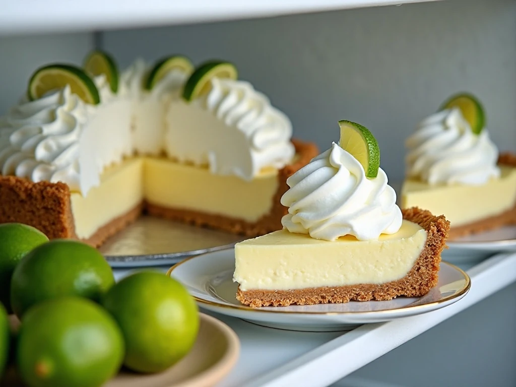 Chilled key lime pie ready for make-ahead serving