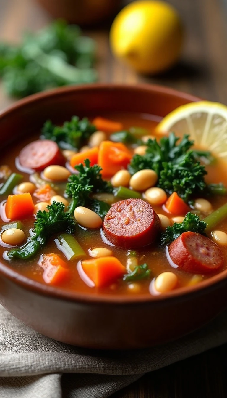 Kielbasa Sausage and Kale Soup for Cozy Nights