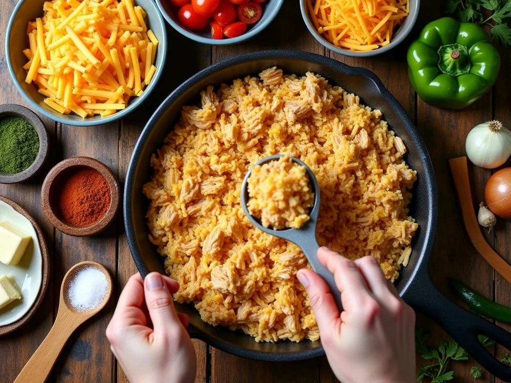 Ingredients for King Ranch chicken casserole arranged for cooking