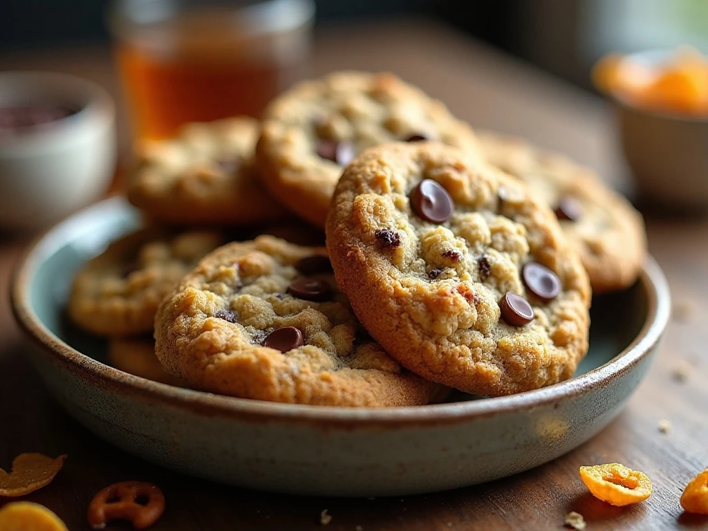 A platter of thick loaded kitchen sink cookies