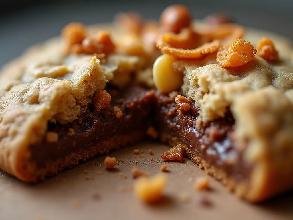 Close-up of a chewy kitchen sink cookie center