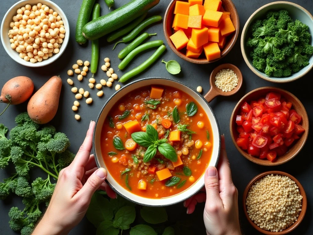 Ingredient options and variations for kitchen sink soup