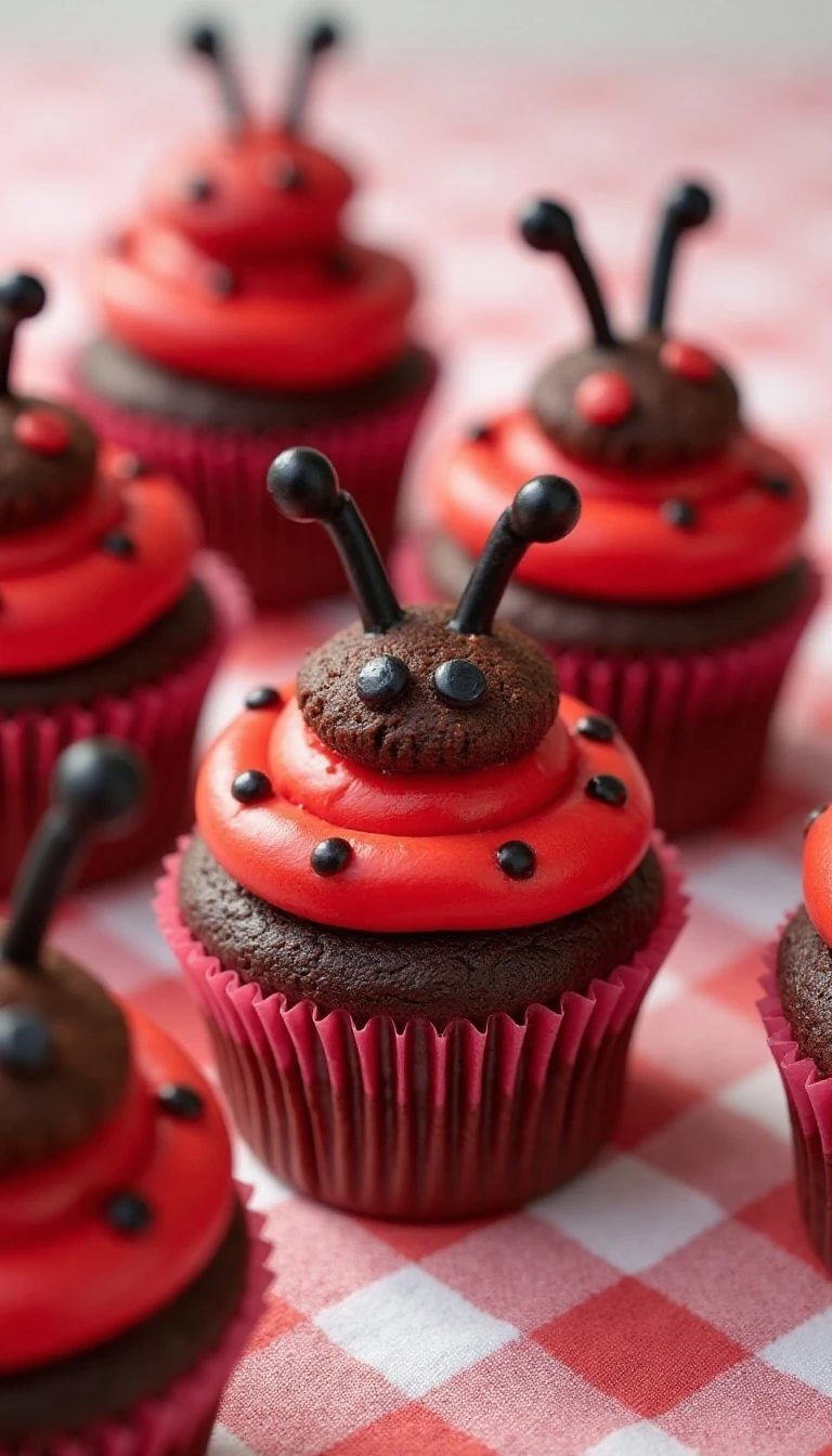 Cute Ladybug Picnic Cupcakes Recipe
