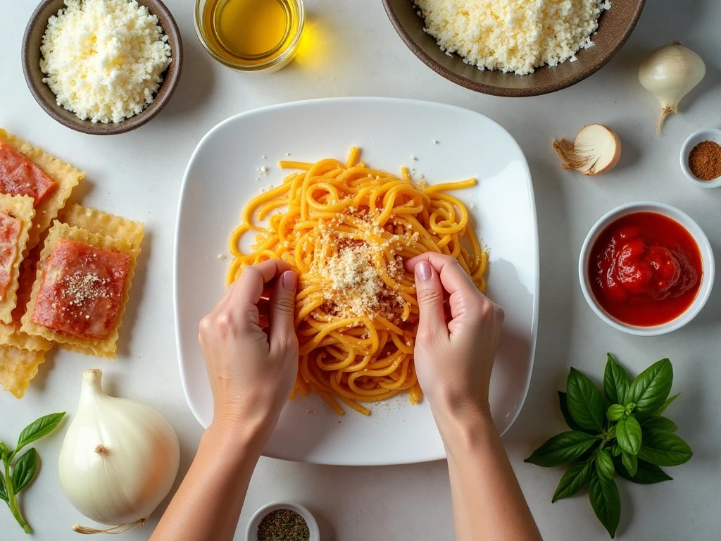 Ingredients for easy lasagna roll-ups alla vodka