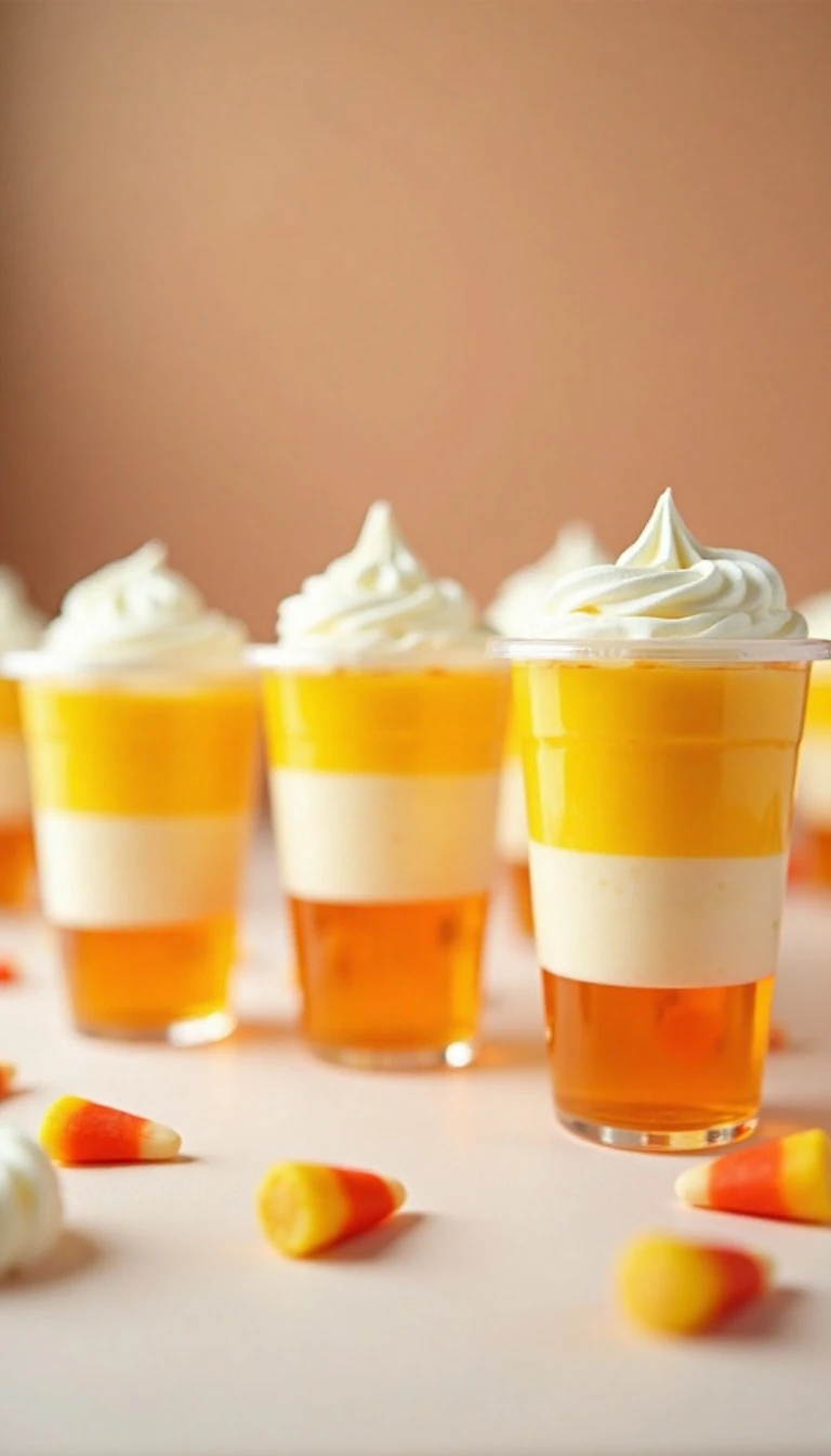 Layered Jello Candy Corn Cups