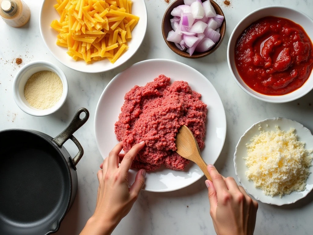 Ingredients for easy lazy crock pot lasagna