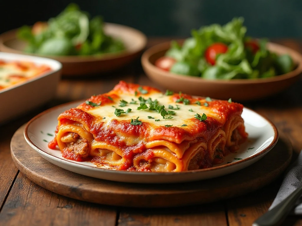Bubbling lazy lasagna casserole ready for a family dinner