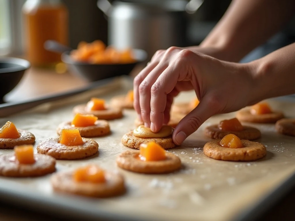 Sticky Lebkuchen dough being shaped on traditional edible wafers