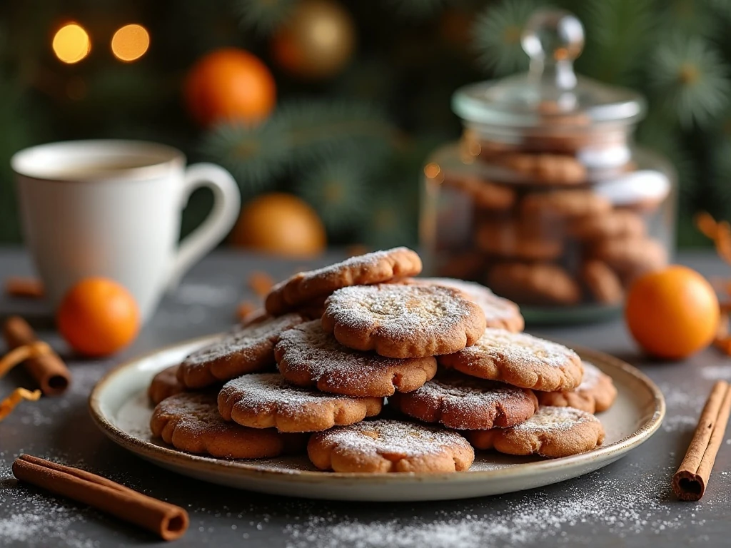 German Lebkuchen cookies arranged for holiday serving