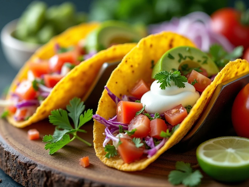 Fresh toppings for leftover rice tacos