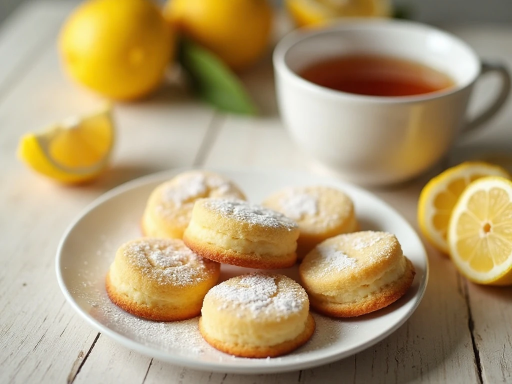 Soft lemon Bisquick cookies served with tea