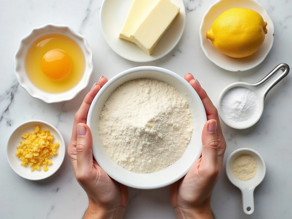 Ingredients for easy lemon Bisquick cookies