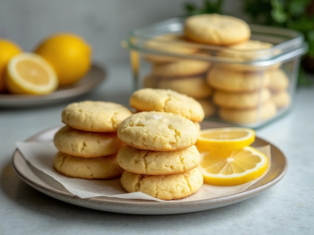 Lemon cookies ready for serving and storage