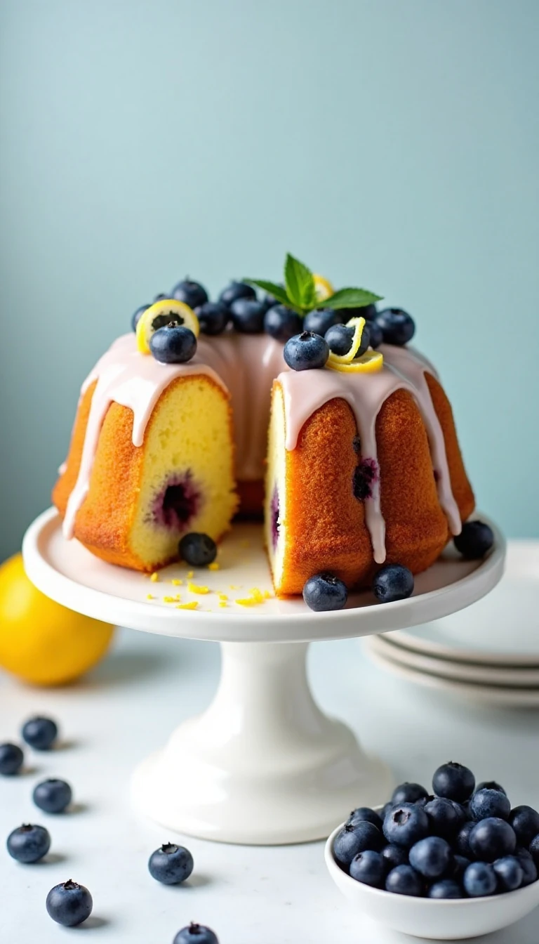 Lemon Blueberry Bundt Cake Recipe (Easy & Moist)