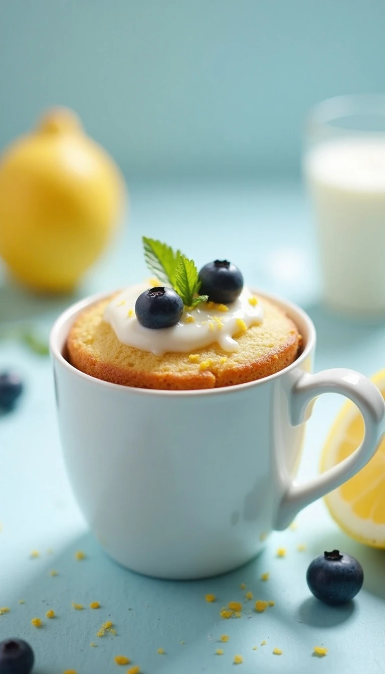 Easy Lemon Blueberry Mug Cake Recipe (Quick & Moist!)