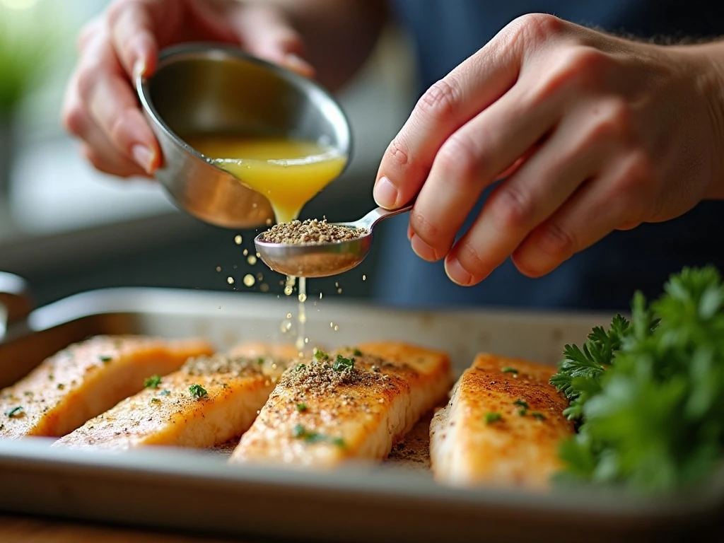 Preparing lemon butter sauce for tilapia