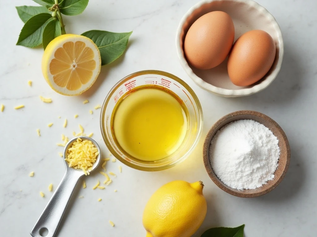 Ingredients for easy lemon cake mix crinkle cookies