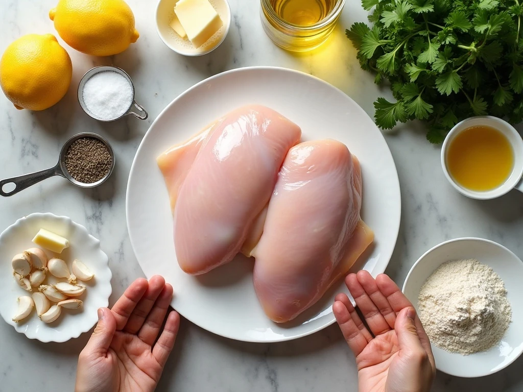 Ingredients for lemon garlic chicken sauce
