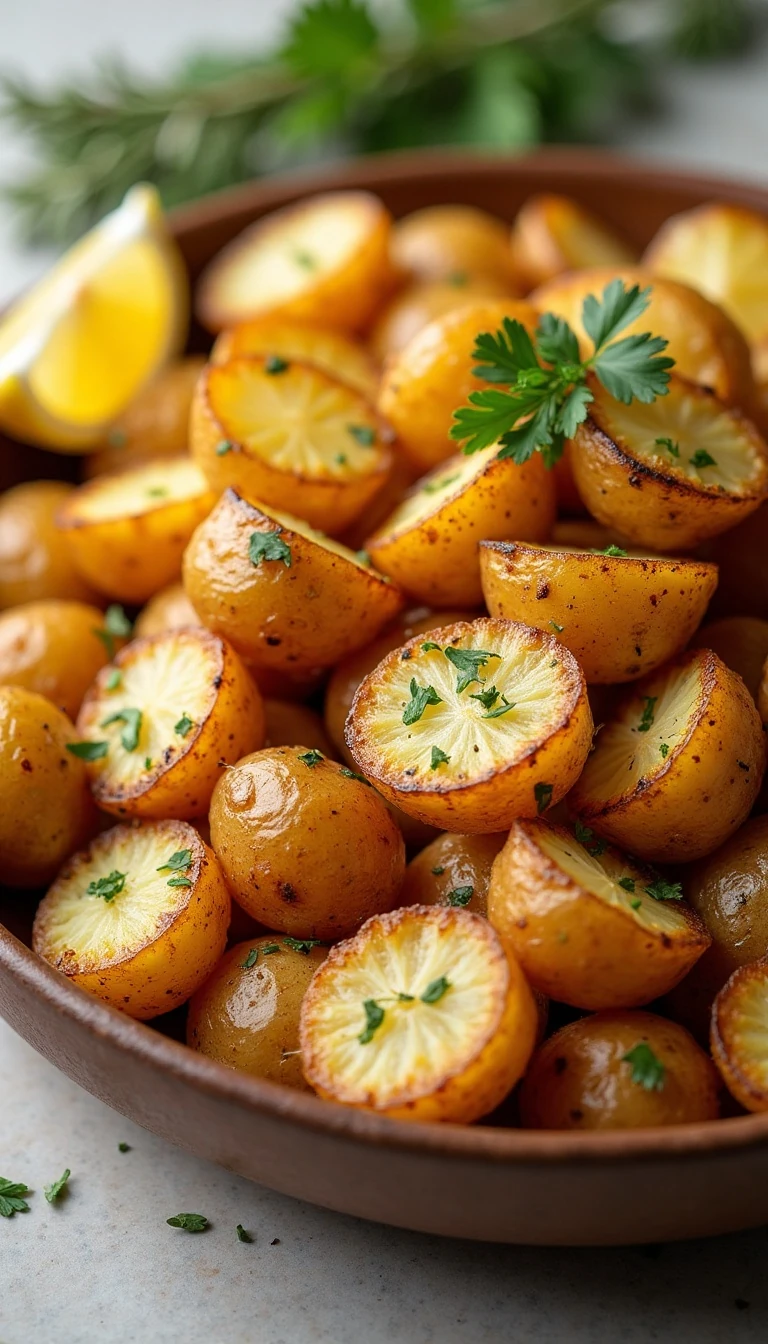 Crispy Lemon Herb Roasted Potatoes Recipe