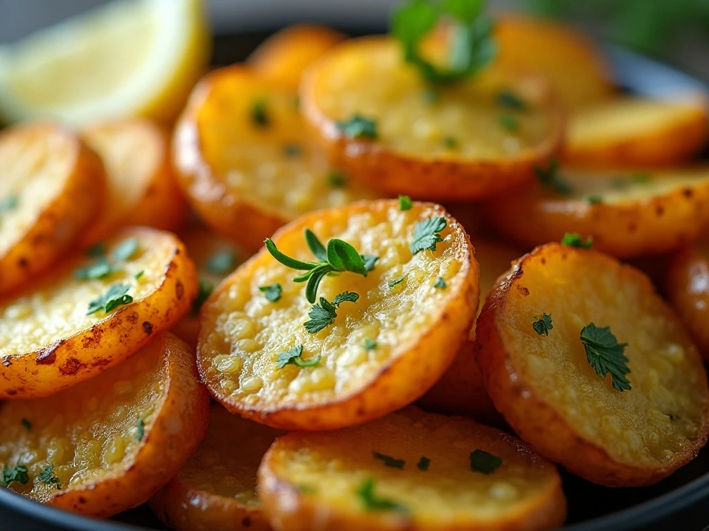 Crispy roasted potatoes finished with parsley and lemon zest