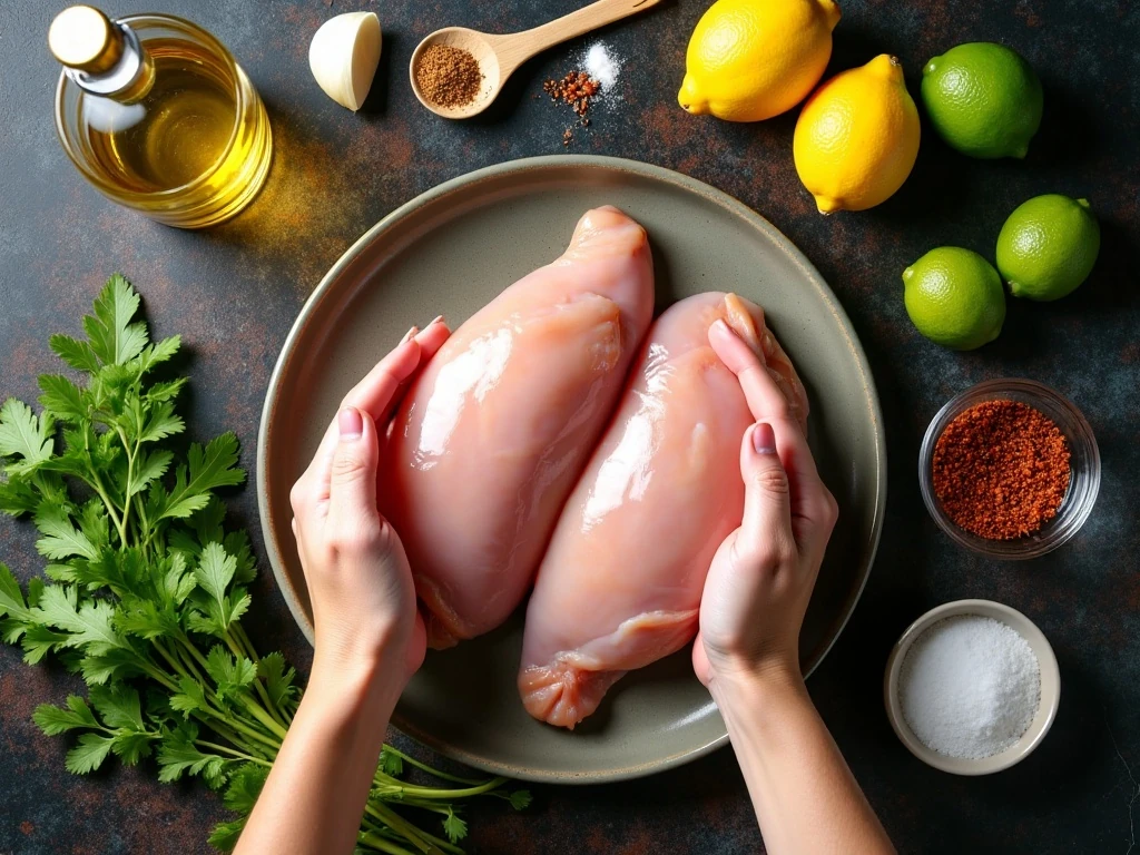 Ingredients for lemon lime cilantro cast-iron chicken