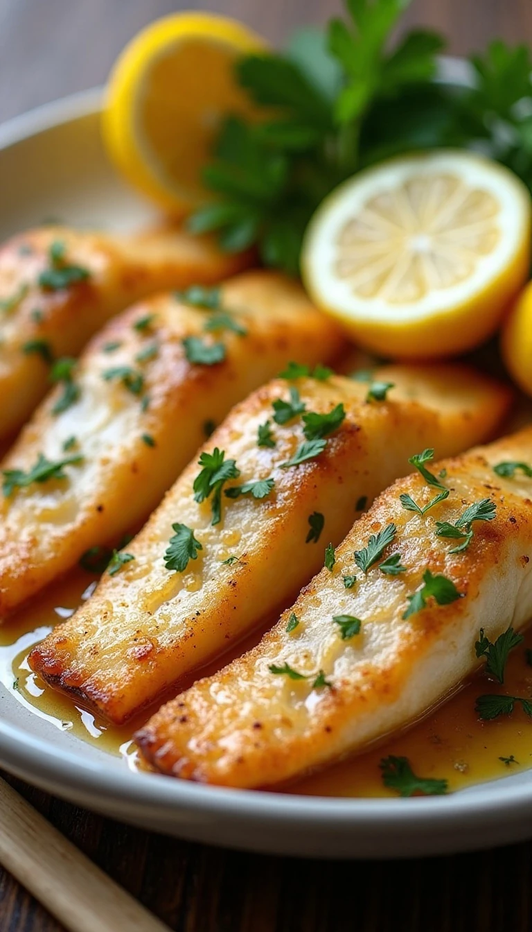 Easy Lemon Pan Fried Fish Recipe with Golden Garlic Butter