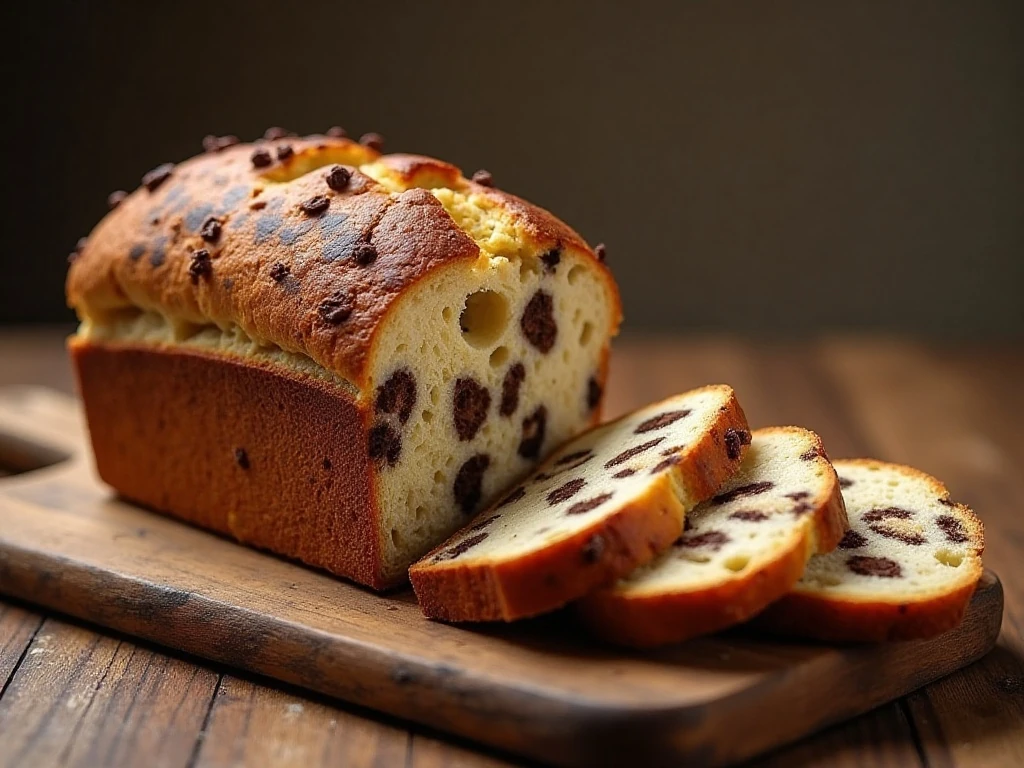 Sliced homemade leopard print bread showing cocoa-colored spots