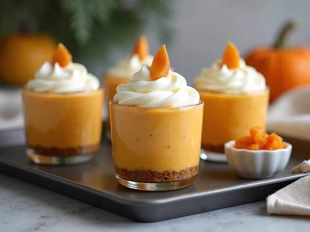 Chilled make-ahead pumpkin cheesecake mousse portions