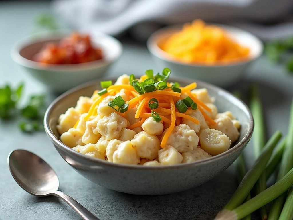 Make-ahead loaded potato salad ready to chill