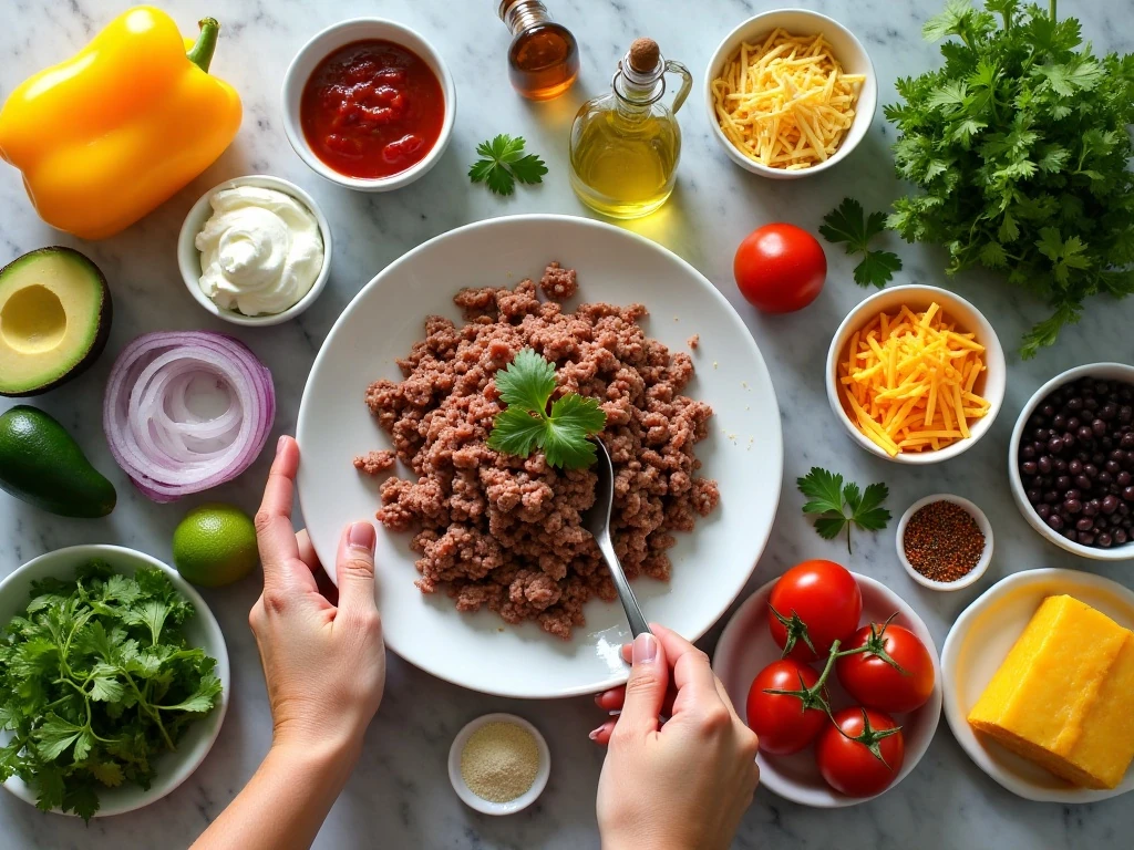 Ingredients for loaded sweet pepper nachos