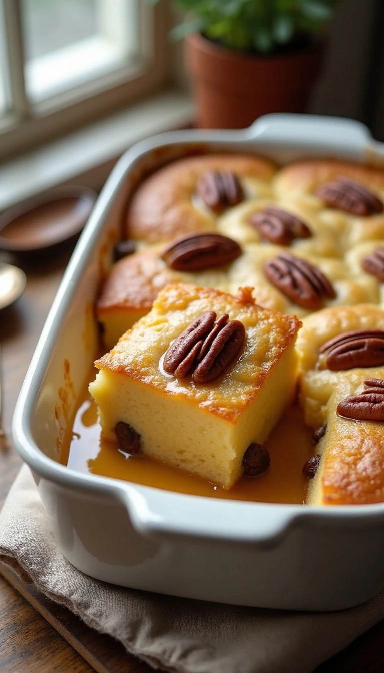 Traditional Louisiana Bread Pudding Recipe With Warm Vanilla Sauce