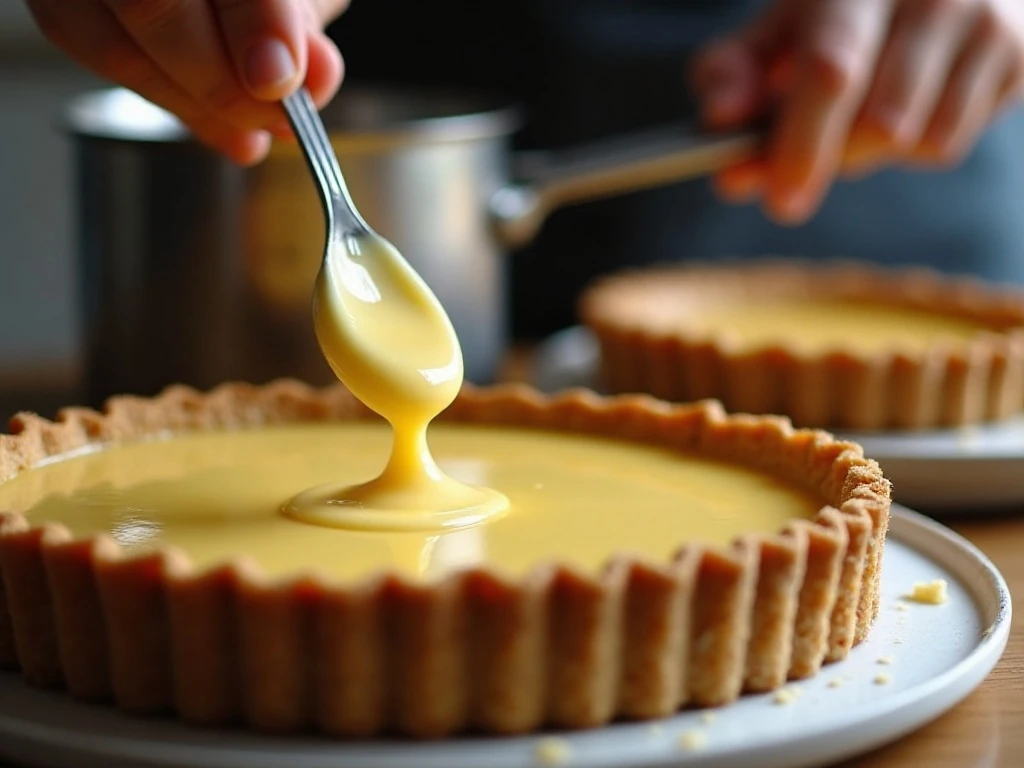 Preparing banana custard for low-carb cream pie
