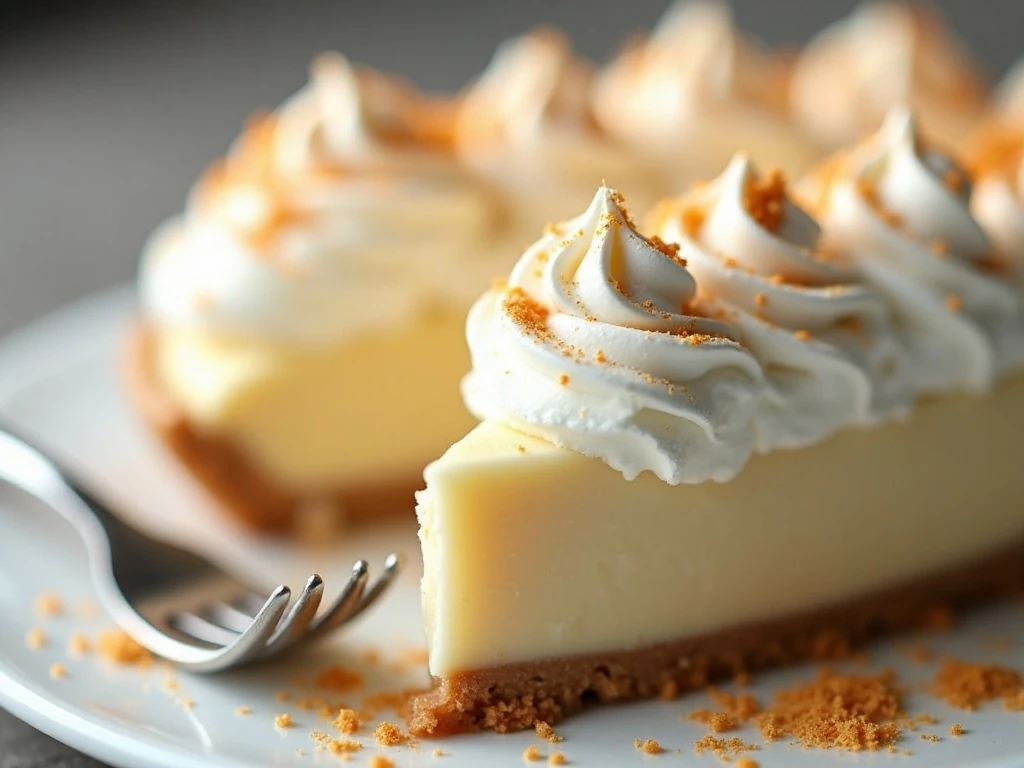 Whipped topping detail on banana cream pie