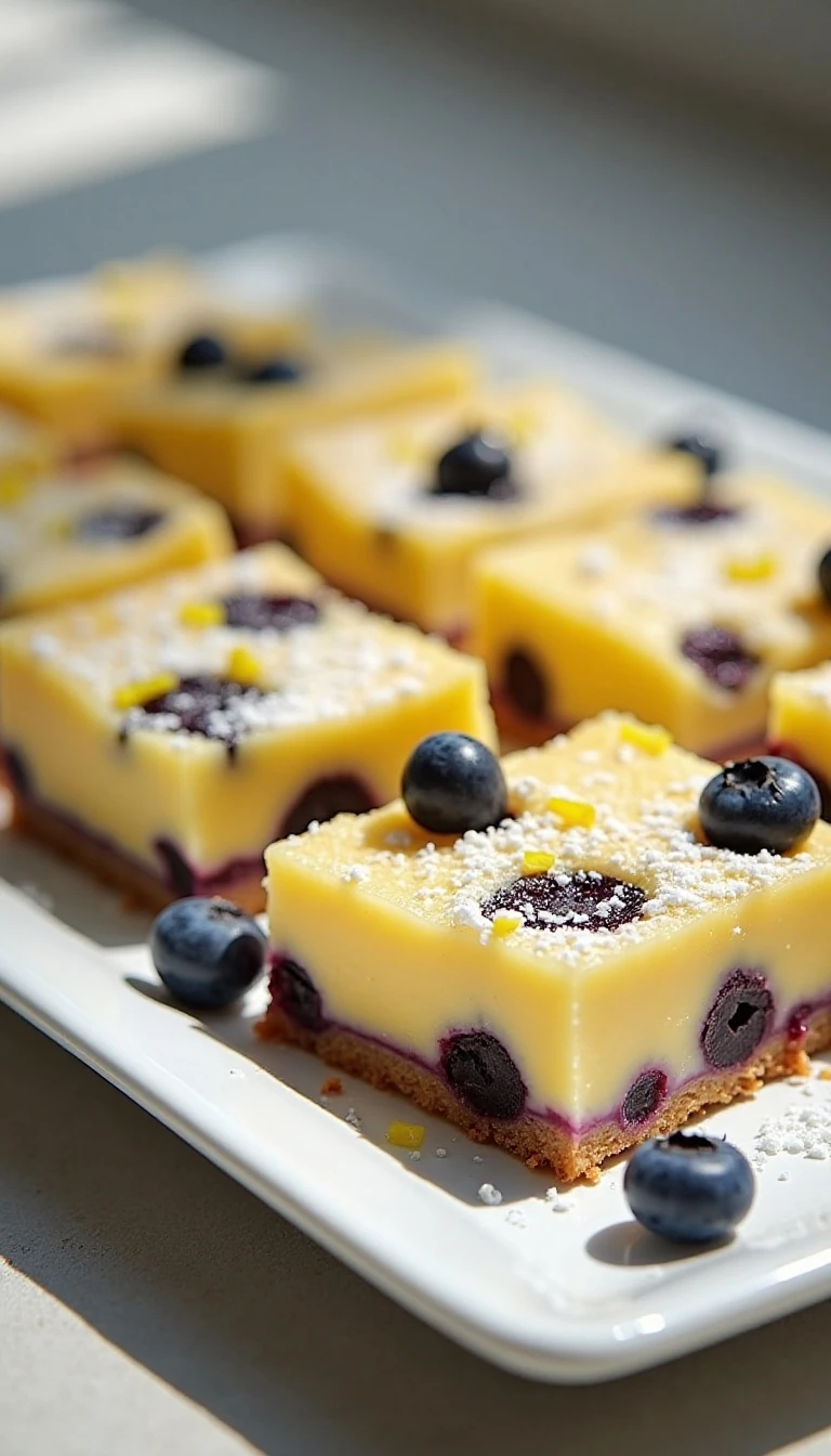 Low-Carb Blueberry Lemon Bars Recipe with Almond Flour