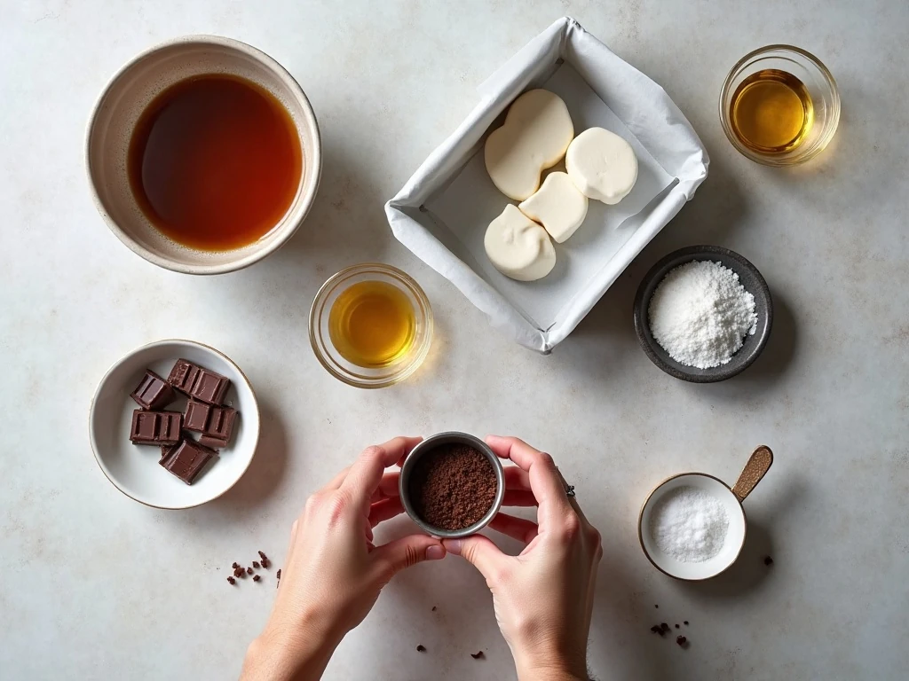 Ingredients for homemade sugar-free keto chocolate covered marshmallows