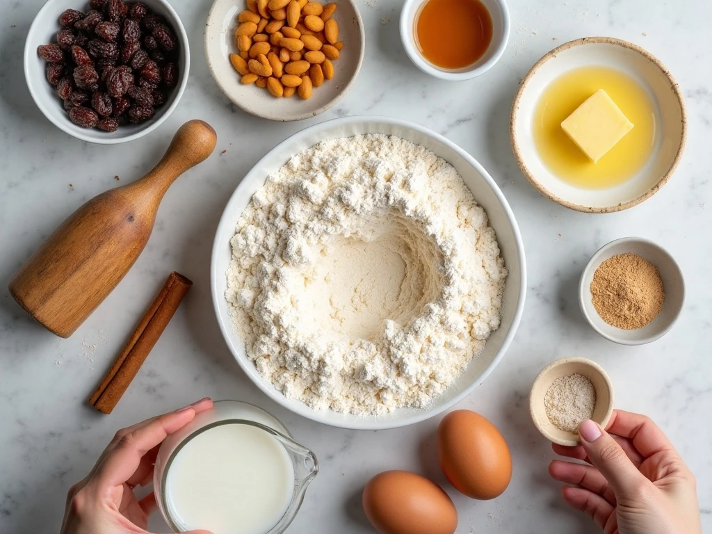 Ingredients for low-carb cinnamon raisin bread